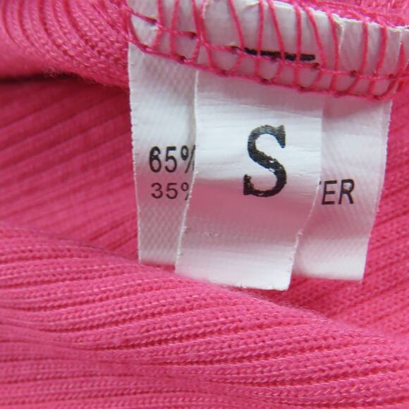 Cider Hot Pink Ribbed Knit Activewear Set Crop Top & Shorts Small Barbiecore - Picture 7 of 9